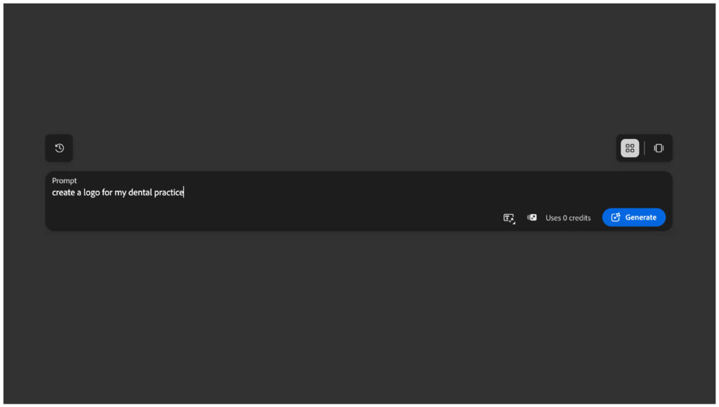 AI prompt that says: create a logo for my dental practice
