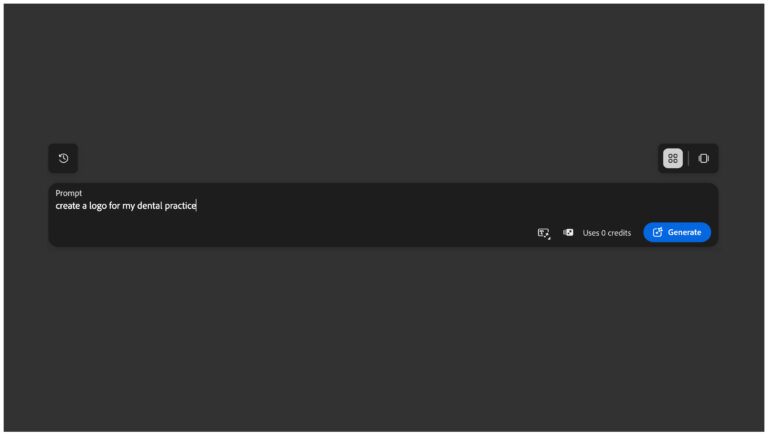 AI prompt that says: create a logo for my dental practice